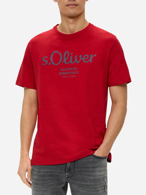 T-shirt męski bawełniany s.Oliver 10.3.11.12.130.2152232-31D1 XL Czerwony (4099975523771) - obraz 1