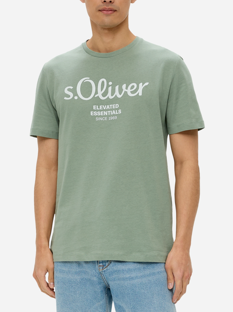 T-shirt męski bawełniany s.Oliver 10.3.11.12.130.2152232-72D1 L Miętowy (4099975524242) - obraz 1