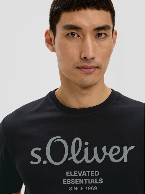 T-shirt męski bawełniany s.Oliver 10.3.11.12.130.2152232-99D2 XL Czarny (4099975524433) - obraz 4