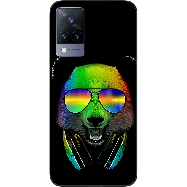 Силиконовый чехол SMTT для Vivo V21 с картинкой Мишка в наушниках - Фото 1 Силиконовый чехол SMTT для Vivo V21 с картинкой Мишка в наушниках - изображение 1