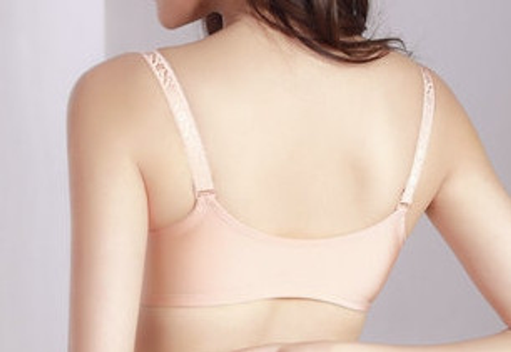 Бюстгальтер 85В бежевый с пуш ап телесный без косточек с застежкой ...