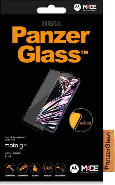 Szkło hartowane Panzer Glass E2E Case Friendly do smartfonu Motorola Moto G50 Black (5711724065453) - obraz 1