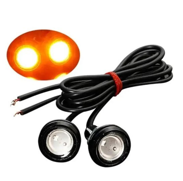 Орлиный глаз врезные Led ДХО Autoexpect Жёлтый 12V 23мм (10801) – фото ...