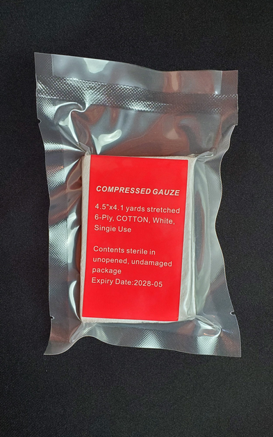 Бинт для тампонады компрессированный z-сложенный compressed gauze для военной аптечки - изображение 2