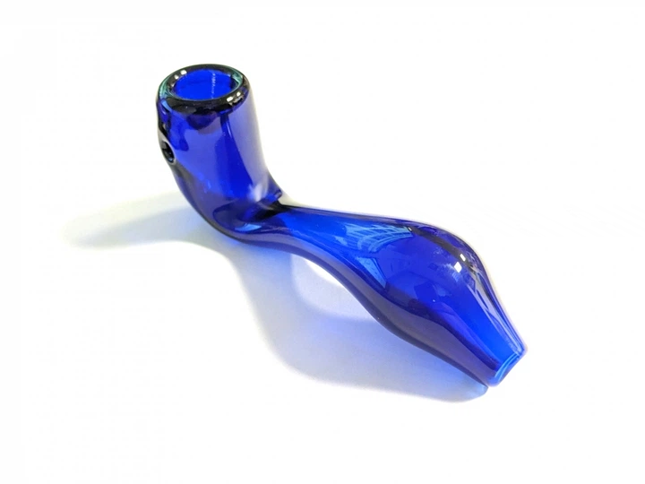 Скляна люлька N70 Graver Dark Blue 95мм - изображение 2