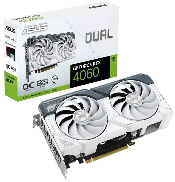 Відеокарта ASUS RTX 4060 DUAL OC WHITЕ 8GB (DUAL-RTX4060-O8G-WHITE) - Фото 1 Відеокарта ASUS RTX 4060 DUAL OC WHITЕ 8GB (DUAL-RTX4060-O8G-WHITE) - изображение 1
