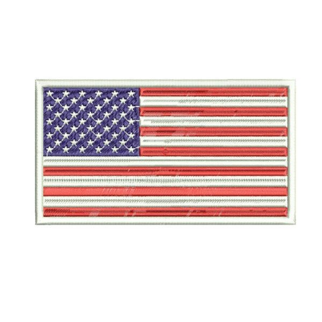 Шеврон на липучці (велкро) Прапор США 3,9х7 см Червоний 5006 - изображение 1