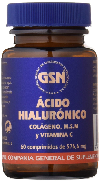 Натуральна харчова добавка GSN Acido Hialuronico 60 капсул (8426609020423) - зображення 1