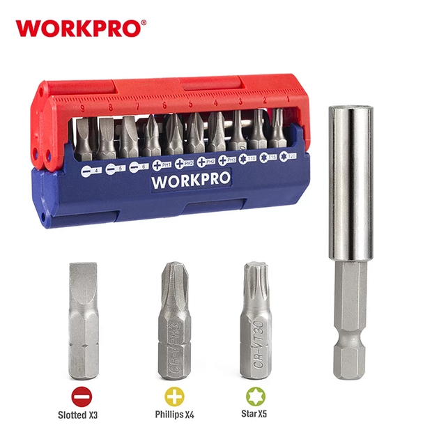 Набор бит с держателем WORKPRO (13 пред.) PRO WP221062 - изображение 2