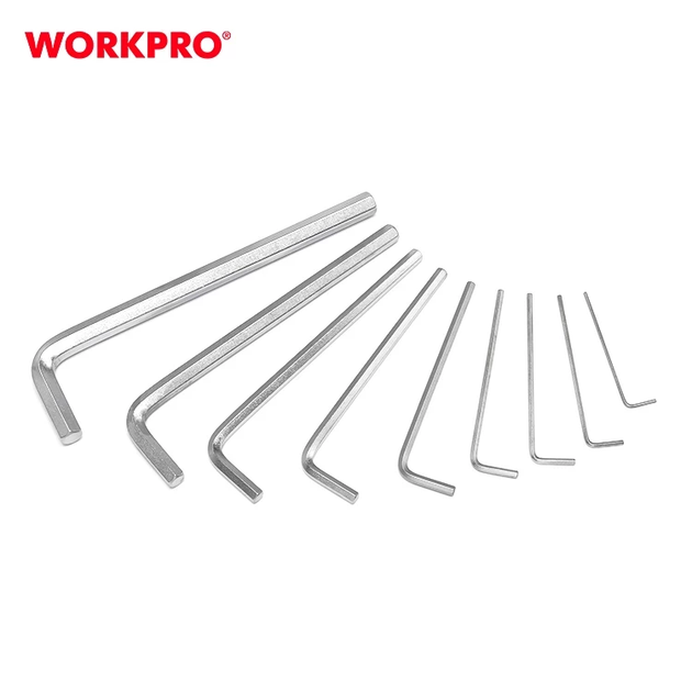 Набір ключів шестигранних метричних з коротким важелем WORKPRO (9шт.) HEX S2 PRO WP222004 - зображення 4