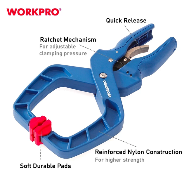 Струбцина с храповым механизмом WORKPRO 38 мм PRO PLUS WP232013 - изображение 8