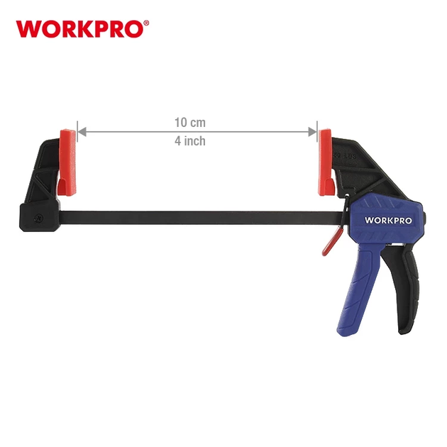 Струбцина міні швидкозатискна WORKPRO 100 мм PRO WP232034 - Фото 5 Струбцина міні швидкозатискна WORKPRO 100 мм PRO WP232034 - зображення 5