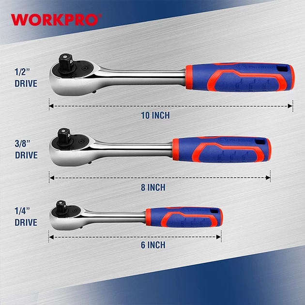 Рукоятка с трещоткой WORKPRO 1/2" 72Т CR-V PRO WP271012 - изображение 3