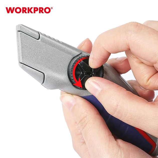 Нож трапециевидный алюминиевый с усиленной фиксацией WORKPRO PRO PLUS WP213013 - изображение 3