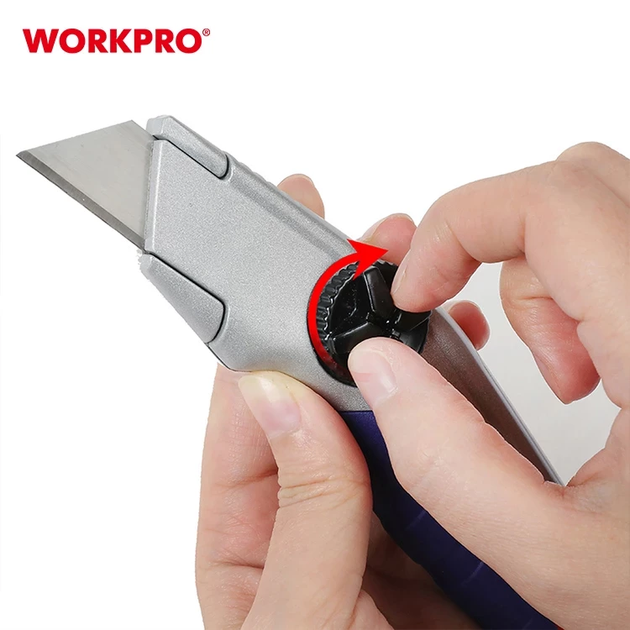 Нож трапециевидный алюминиевый с усиленной фиксацией WORKPRO PRO PLUS WP213013 - изображение 6