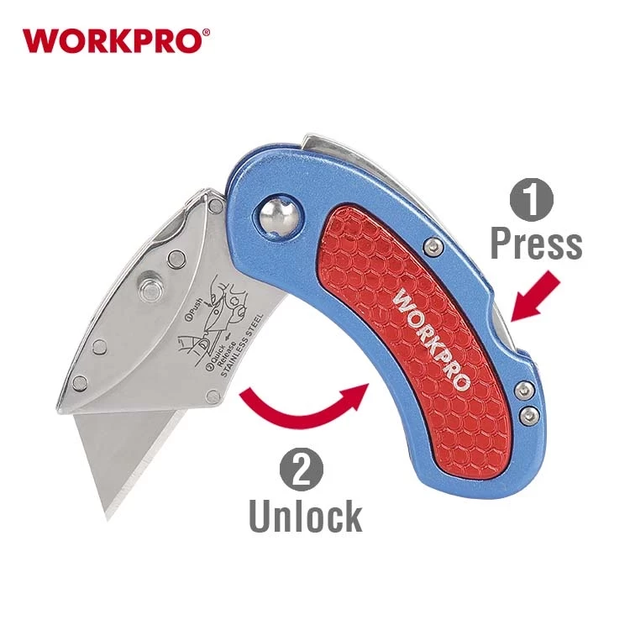 Нож трапециевидный складной алюминиевый WORKPRO PRO WP211005 - Фото 5 Нож трапециевидный складной алюминиевый WORKPRO PRO WP211005 - изображение 5