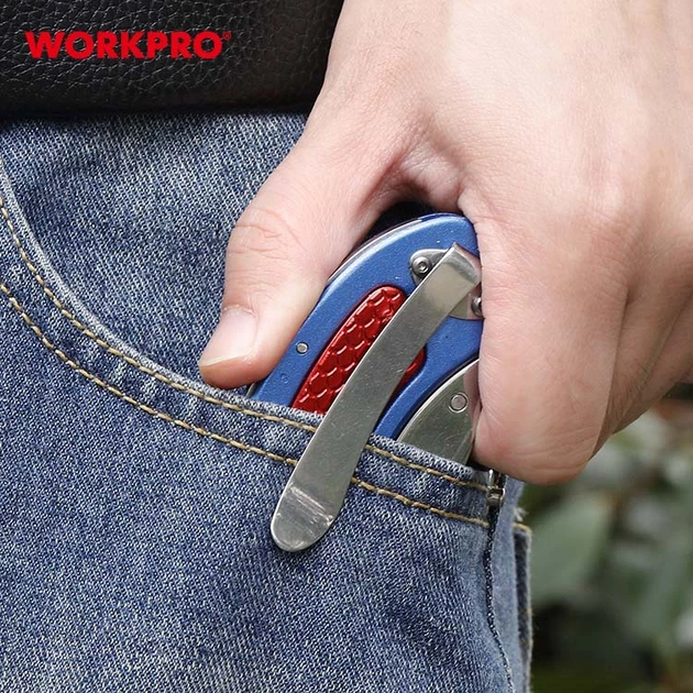Нож трапециевидный складной алюминиевый WORKPRO PRO WP211005 - Фото 12 Нож трапециевидный складной алюминиевый WORKPRO PRO WP211005 - изображение 12