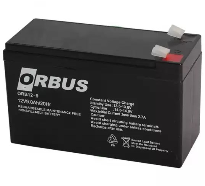 Аккумуляторная батарея ORBUS ORB1290 AGM 12V 9Ah (151x65x94) 2.40 kg ...