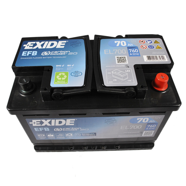 Акумулятор автомобільний EXIDE Start-Stop EFB 70Аh 760A R+ - зображення 3