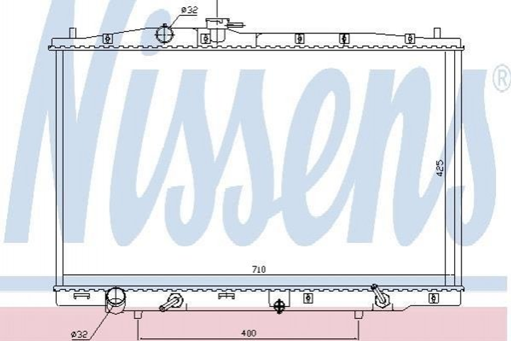 Радиатор охлаждения двигателя NISSENS 681393 Honda Legend 19010RJAJ51, 19010RJAJ52, 19010RJAJ53 - изображение 1