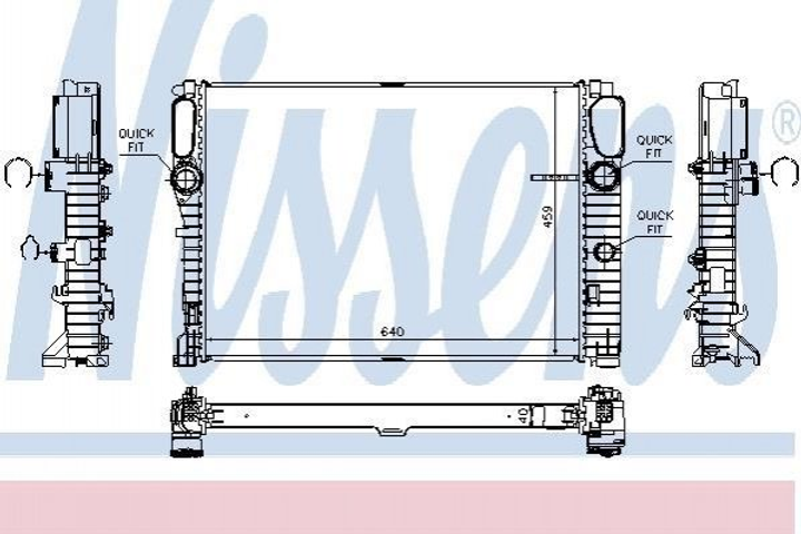 Радіатор охолодження двигуна NISSENS 67105 Mercedes E-Class 2115003702, A2115003702 - зображення 1