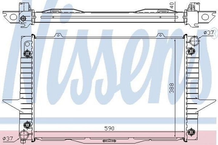 Радиатор охлаждения двигателя NISSENS 65539A Volvo XC70, C70, V70 6842768, 8601001, 8601356 - зображення 1