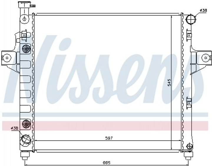 Радіатор охолодження двигуна NISSENS 61009 Jeep Grand Cherokee II (WJ, WG) 52079428AB, 52079428AB - зображення 1