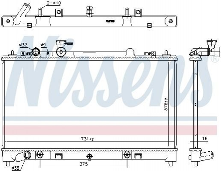 Радіатор охолодження двигуна NISSENS 68531 Mazda 6 L51715200C - зображення 1