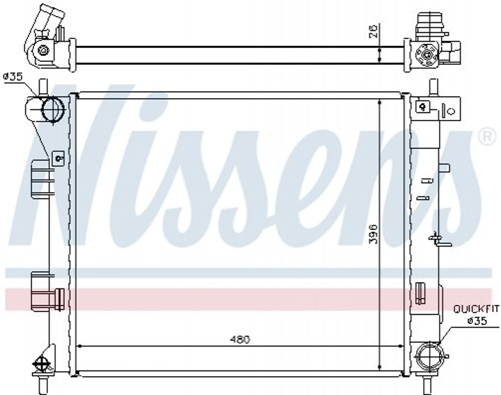 Радіатор охолодження двигуна Nissens 67607 Hyundai Elantra, I30; KIA Ceed, Pro Ceed 25310A5800 - зображення 1