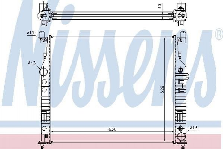 Радиатор охлаждения двигателя NISSENS 62577A Mercedes GL-Class, M-Class 1645000303, 1645000803, 1645001103 - изображение 1