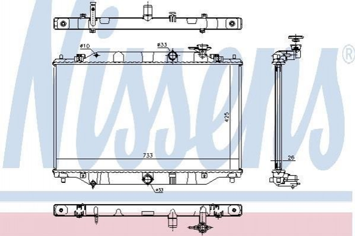 Радіатор охолодження двигуна NISSENS 68532 Mazda CX-5 SH0115200A, SH0115200, SH0315200 - зображення 1