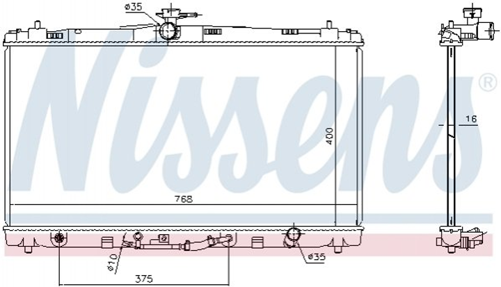 Радиатор охлаждения двигателя NISSENS 646906 Toyota Camry 1640036250 - изображение 1