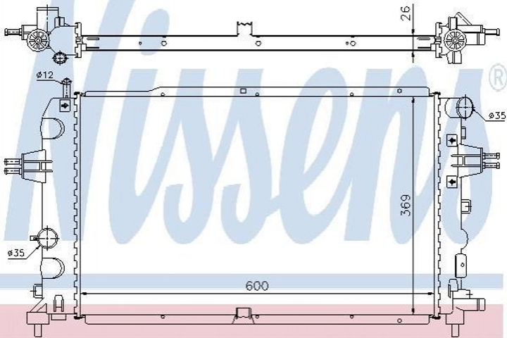 Радиатор охлаждения двигателя NISSENS 63111A Opel Zafira, Astra 1300267, 13145212 - изображение 1