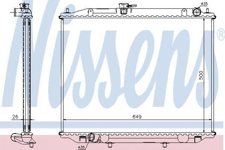 Радіатор охолодження двигуна NISSENS 68706A 214102X900 - зображення 1