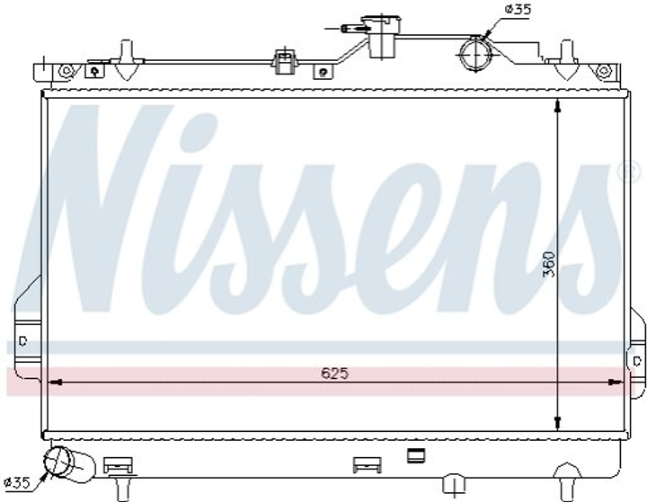 Радиатор охлаждения двигателя NISSENS 67484 Hyundai Matrix 2531017800 - зображення 1