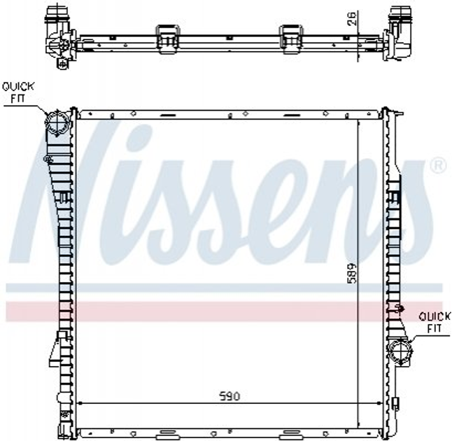 Радиатор охлаждения двигателя NISSENS 60789A BMW X5 7544669, 17117544669, 17111439104 - зображення 1