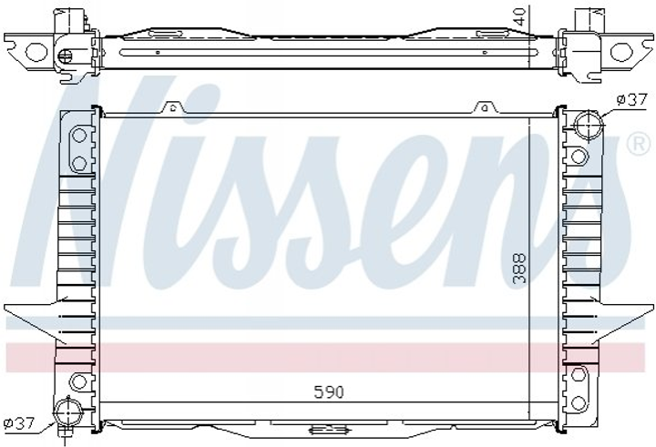 Радиатор охлаждения двигателя NISSENS 65536A Volvo V70, XC70, C70 8601353, 8601357, 8603772 - изображение 1