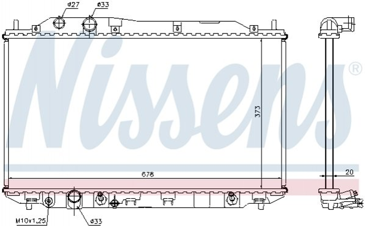 Радиатор охлаждения двигателя NISSENS 68141 Honda Civic 19010RRH901 - изображение 1