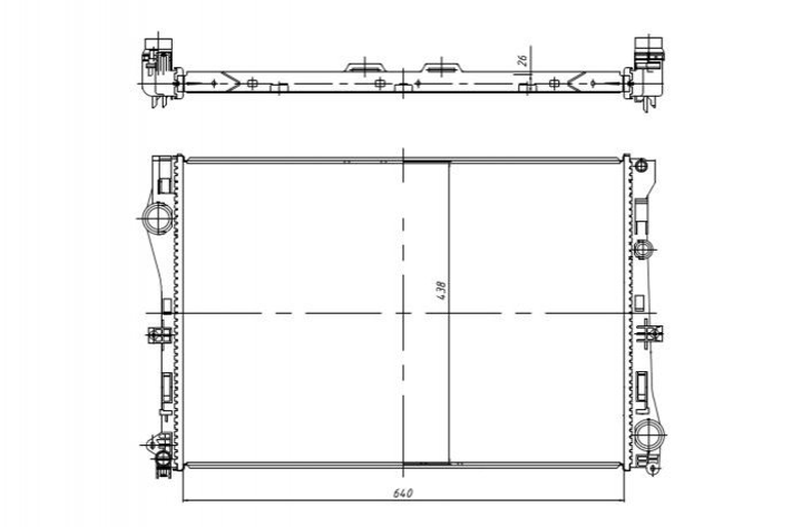 Радіатор охолодження двигуна NRF 50040 Mercedes C-Class, GLC-Class 0995002103, 0995007303, 995002103 - зображення 1