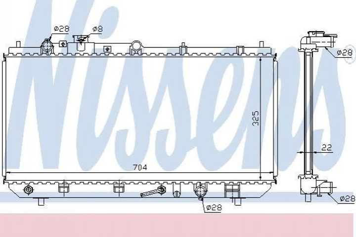 Радіатор охолодження двигуна NISSENS 624041 ZL0215200, ZL0415200, ZL0415200A - зображення 1