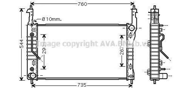 Радиатор охлаждения двигателя AVA COOLING OLA2424 Chevrolet Captiva 4817486, 4803040, 20777046 - зображення 1