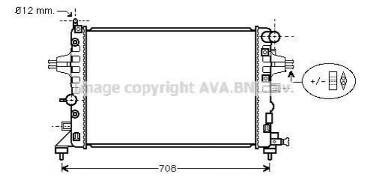 Радиатор охлаждения двигателя AVA COOLING OLA2362 Opel Astra, Zafira 1300265, 13145210 - изображение 1