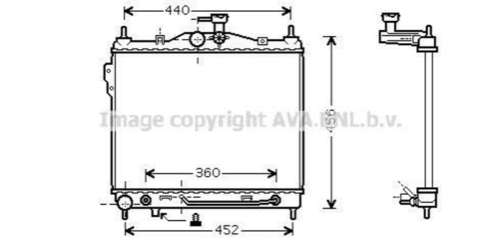 Радиатор охлаждения двигателя AVA COOLING HYA2102 Hyundai Getz 253101C150, 253101C350, 253101C356 - изображение 1