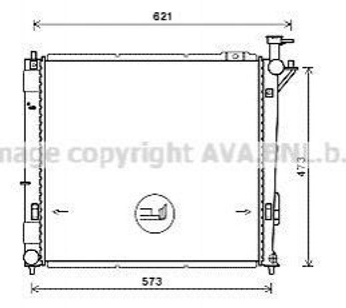 Радиатор охлаждения двигателя AVA COOLING HY2346 Hyundai Santa Fe 253102B850 - изображение 1