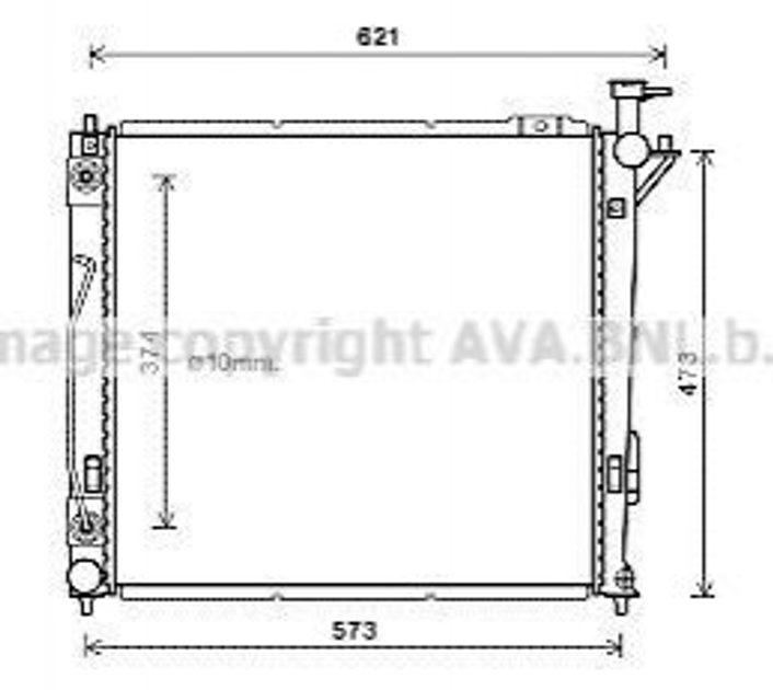 Радиатор охлаждения двигателя AVA COOLING HY2339 Hyundai Santa Fe 253102B970 - изображение 1