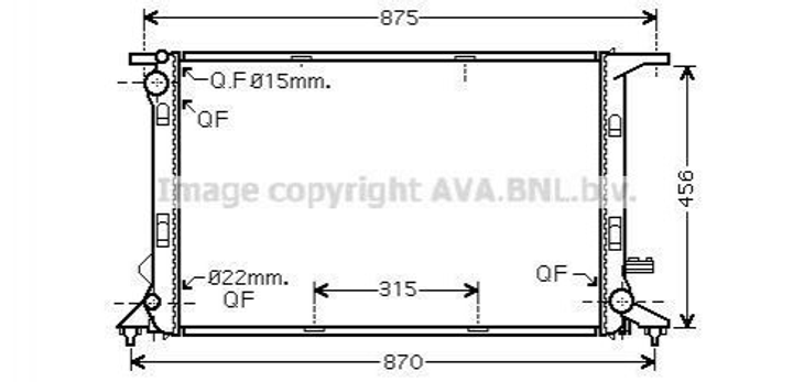 Радиатор охлаждения двигателя AVA COOLING AIA2290 Audi A6, A5, Allroad, A4, A7, Q5 8K0121251H - изображение 1