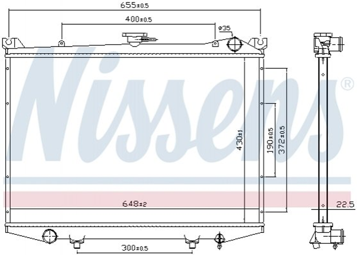 Радиатор охлаждения двигателя NISSENS 62988 2140010G00, 2140010G01, 2140010G10 - изображение 1