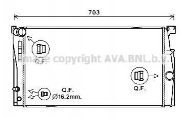 Радиатор охлаждения двигателя AVA COOLING BW2549 BMW 5 Series 7626558, 17118672012, 17118672011 - изображение 1