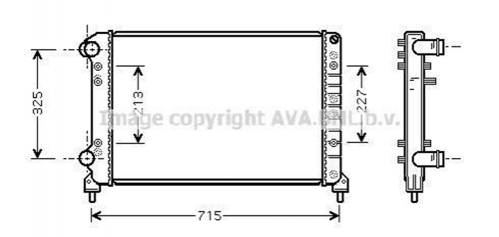 Радіатор охолодження двигуна AVA COOLING FTA2262 Fiat Doblo 46749018, 46803035, 51867711 - зображення 1