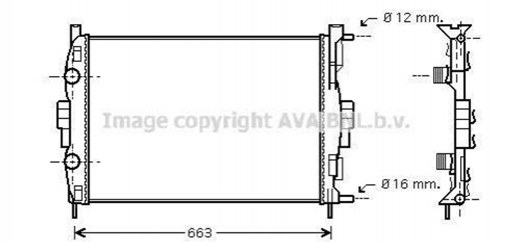 Радіатор охолодження двигуна AVA COOLING RT2307 Renault Megane, Scenic, Grand Scenic 8200115542, 7711135784 - зображення 1